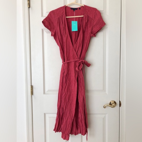 Boden Dresses & Skirts - NWT Boden Crinkled Linen Wrap Dress Size UK16/US12